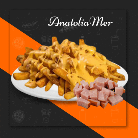 FRITE,CHEDDAR AU JAMBON